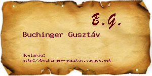 Buchinger Gusztáv névjegykártya